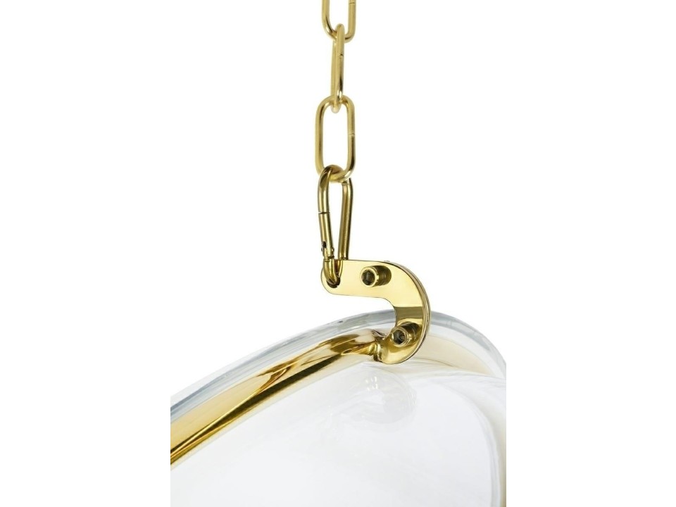 Fotel wiszący BUBBLE GOLD VELVET poduszka beżowa - King Home